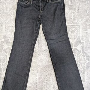 Anne Taylor Loft Woman's Curvy Boot Jeans Size 8  Dark Wash Blue Jeans Ex Cond